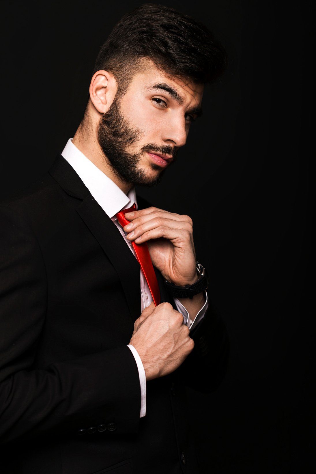 Young executive with red tie